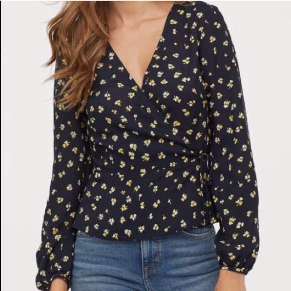 h&m wrap blouse